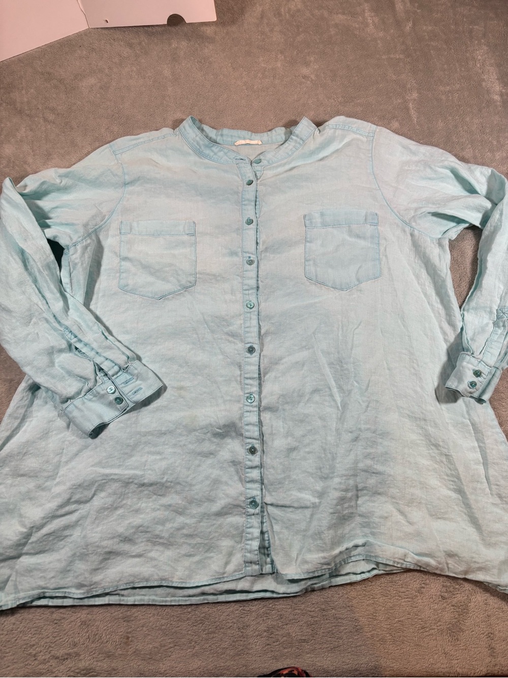 Eileen Fisher 100% Irish linen button down top bundle of 2 size XL